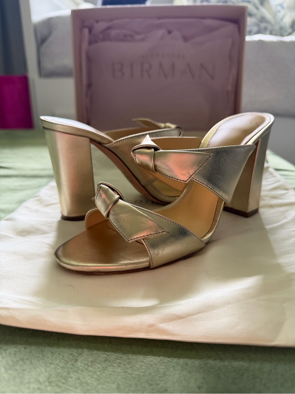 Alexandre Birman Clarita Block Heel Sandal - Golden